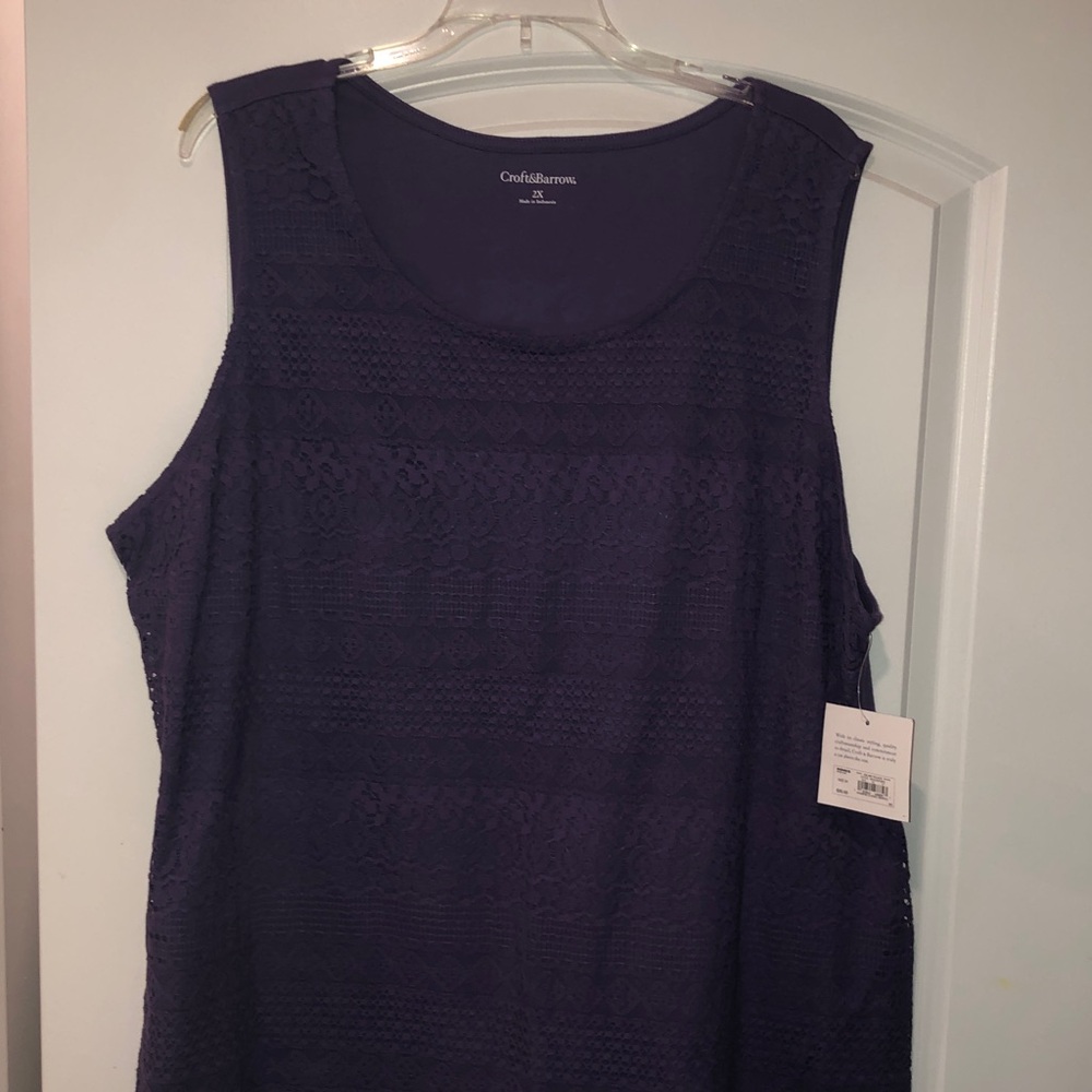 Women's Purple Textured Tank Top